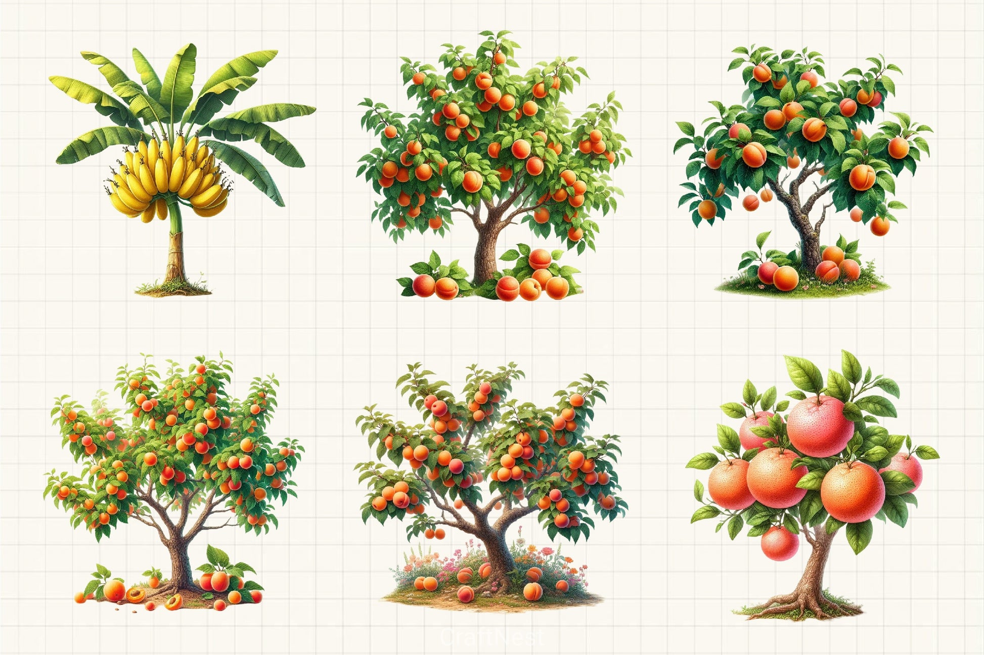 Fruit Trees Clipart Bundle - CraftNest - Digital Crafting and Art