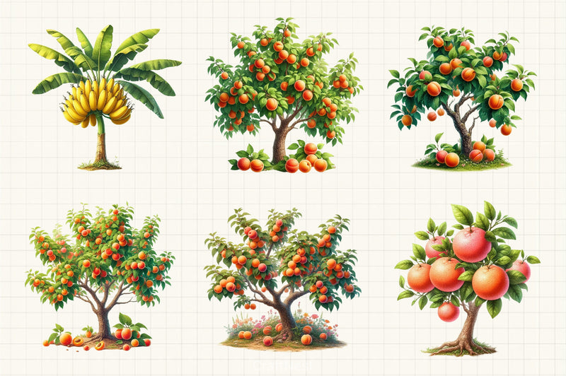 Fruit Trees Clipart Bundle - CraftNest - Digital Crafting and Art