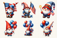 Gnome USA Flag Patriotic Clipart Bundle - CraftNest - Digital Crafting and Art