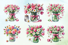 Spring Mason Jars Clipart Bundle - CraftNest - Digital Crafting and Art