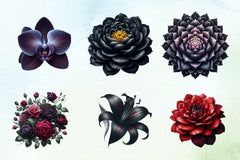 Dark Moody Gothic Flowers Clipart Bundle 1 - CraftNest - Digital Crafting and Art