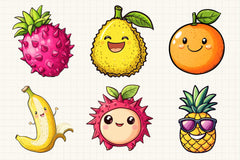 Cute Fruit Clipart Bundle - CraftNest - Digital Crafting and Art