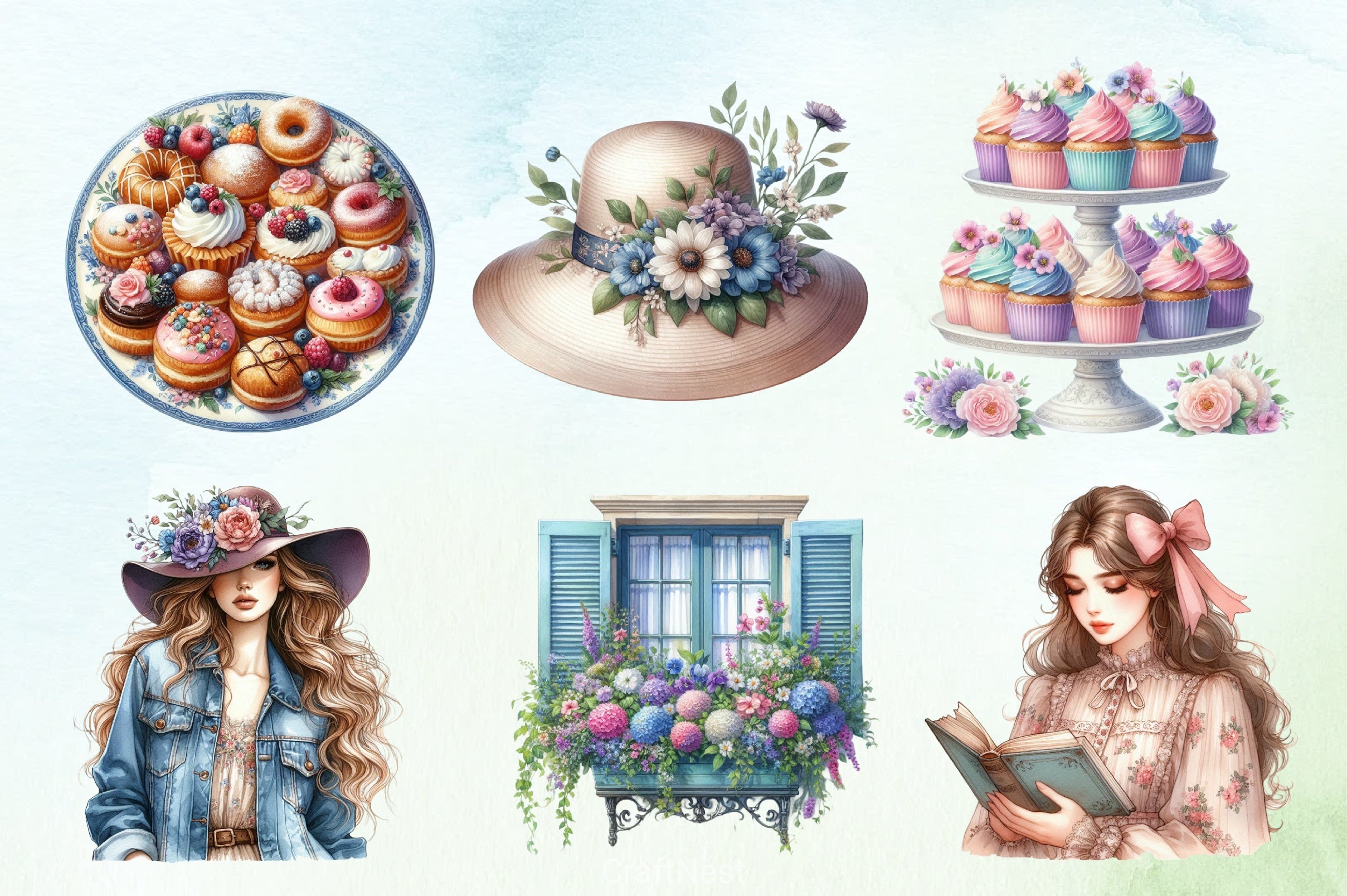 Sweet Cozy Spring Clipart Bundle - CraftNest - Digital Crafting and Art