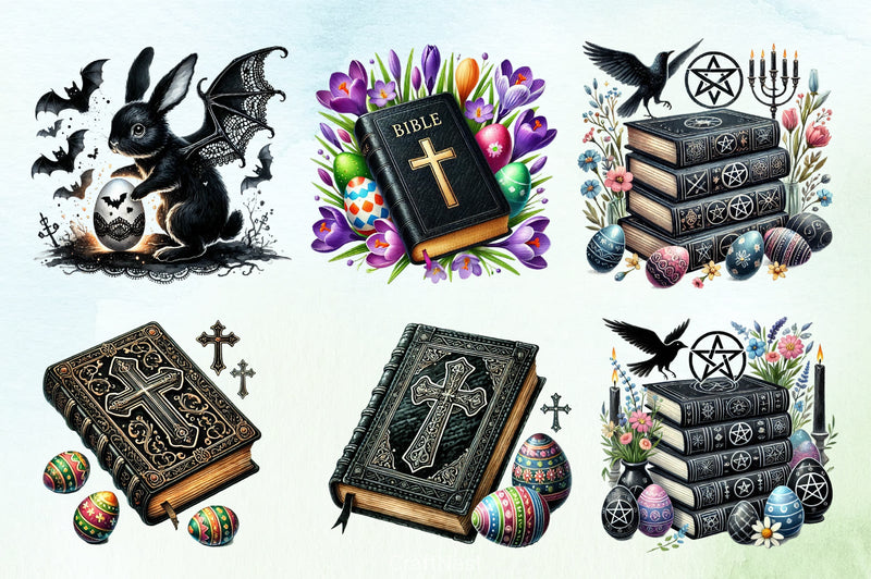 Easter Gothic Books Clipart Bundle - CraftNest - Digital Crafting and Art