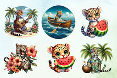 Summer Leopard Clipart Bundle - CraftNest - Digital Crafting and Art