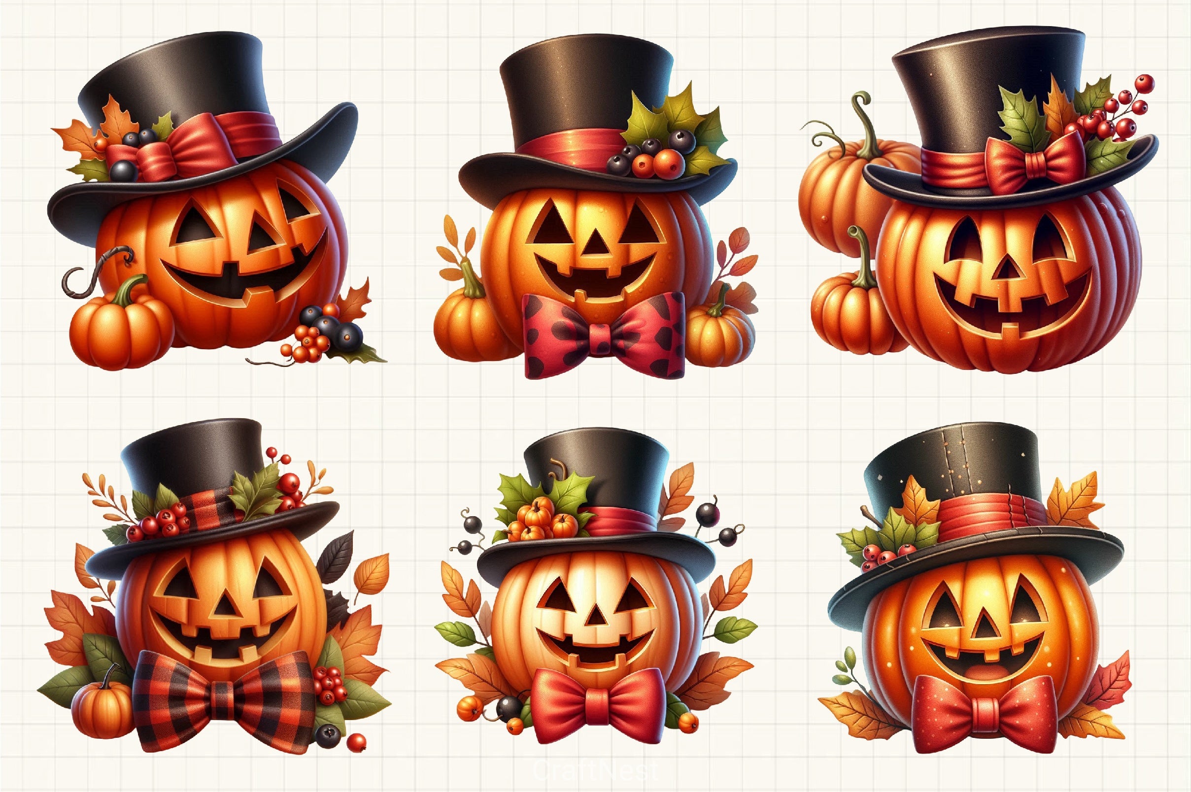 Halloween Pumpkin Clipart Bundle 7 - CraftNest - Digital Crafting and Art