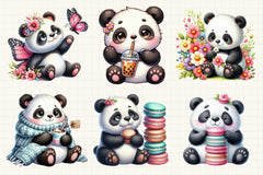 Cute Panda Clipart Bundle 4 - CraftNest - Digital Crafting and Art