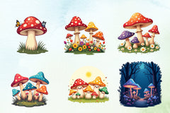 Summer Mushrooms Clipart Bundle - CraftNest - Digital Crafting and Art