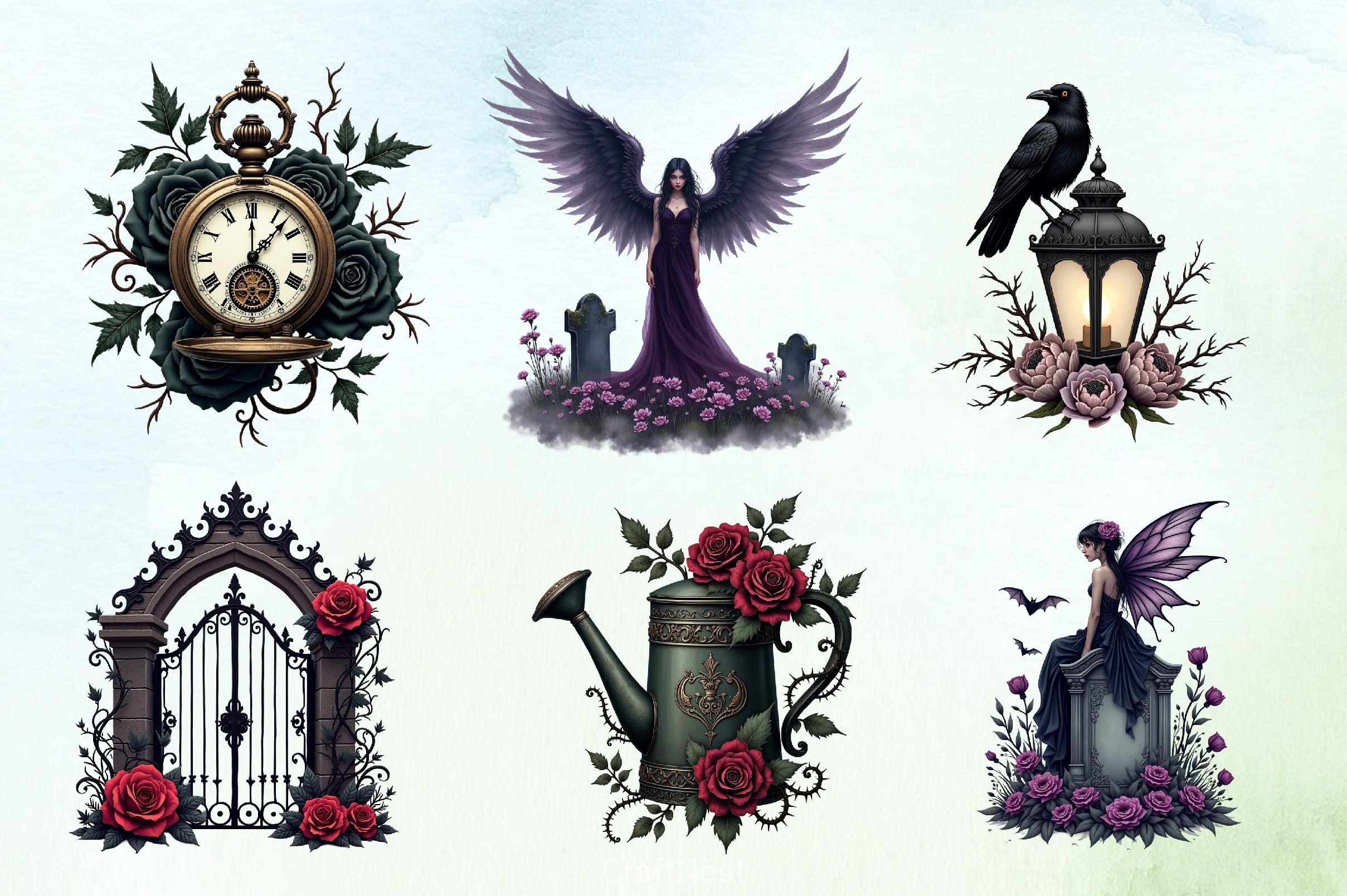 Gothic Spring Clipart Bundle - CraftNest - Digital Crafting and Art
