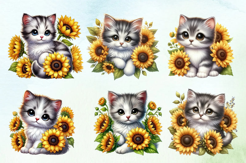 Spring Cat Clipart Bundle 2 - CraftNest - Digital Crafting and Art