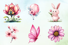 Pink Spring Clipart Bundle 6 - CraftNest - Digital Crafting and Art