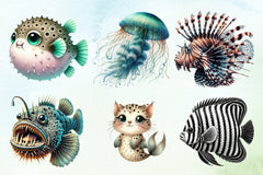 Sea Fish Clipart Bundle 4 - CraftNest - Digital Crafting and Art