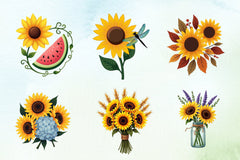 Sunflowers Clipart Bundle 5 - CraftNest - Digital Crafting and Art