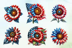Patriotic Sunflowers Clipart Bundle - CraftNest - Digital Crafting and Art
