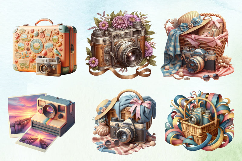 Vintage Summer Photography Clipart Bundle - CraftNest - Digital Crafting and Art
