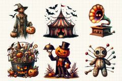 Vintage Creepy Halloween Clipart Bundle - CraftNest - Digital Crafting and Art