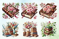 Pretty Books Flowers Clipart Bundle - CraftNest - Digital Crafting and Art