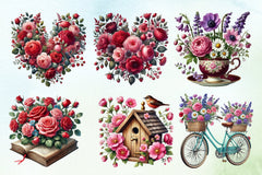 Burgundy Spring Clipart Bundle - CraftNest - Digital Crafting and Art