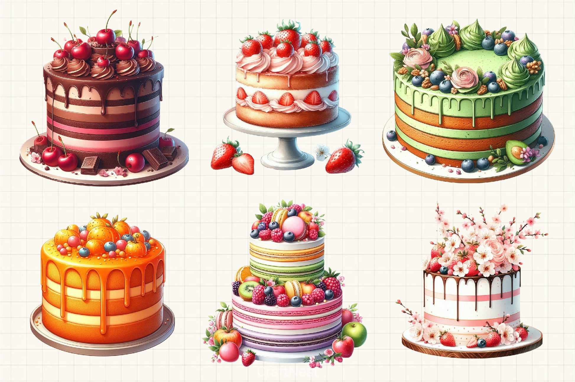 Cake Clipart Bundle - CraftNest - Digital Crafting and Art