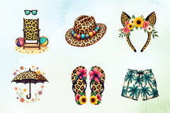 Leopard Print Summer Clipart Bundle - CraftNest - Digital Crafting and Art
