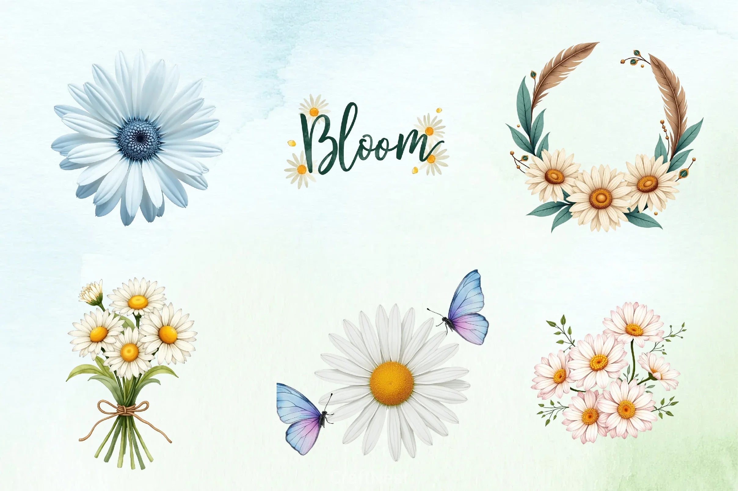 Daisy Flower Clipart Bundle - CraftNest - Digital Crafting and Art
