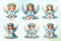 Cute Baby Angel Clipart Bundle - CraftNest - Digital Crafting and Art