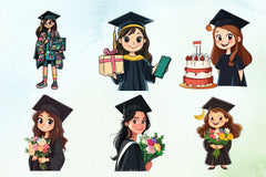 Graduation Girl Clipart Bundle - CraftNest - Digital Crafting and Art