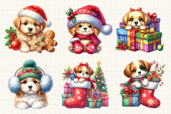 Christmas Puppy Clipart Bundle - CraftNest - Digital Crafting and Art