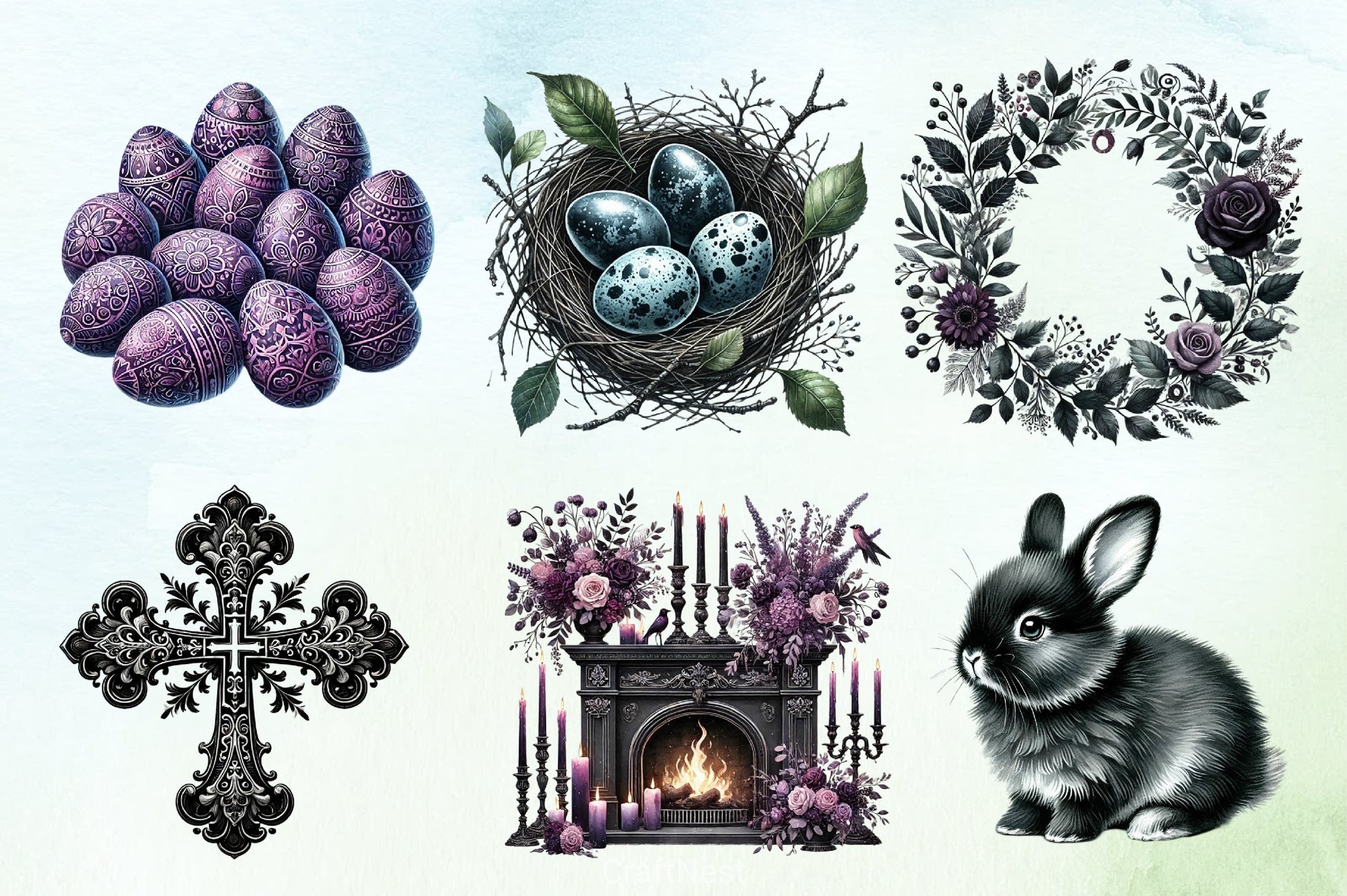 Gothic Easter Clipart Bundle 6 - CraftNest - Digital Crafting and Art