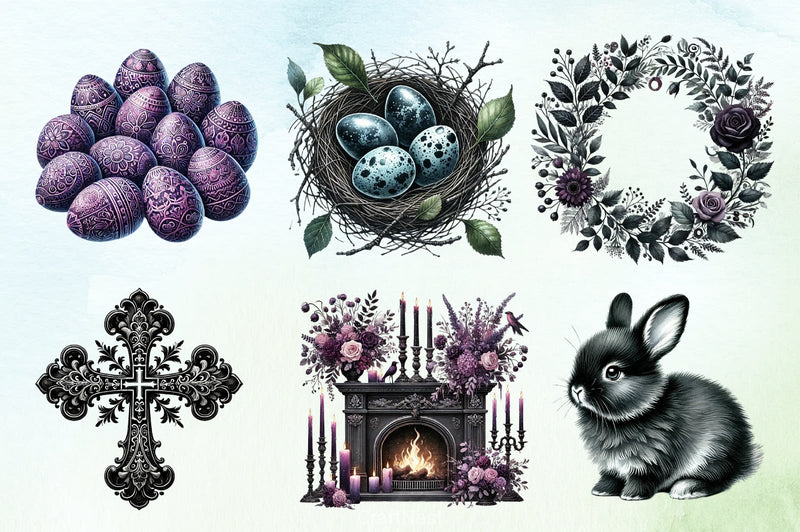 Gothic Easter Clipart Bundle 6 - CraftNest - Digital Crafting and Art
