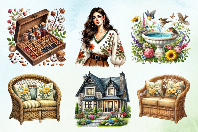 Spring Garden Clipart Bundle 1 - CraftNest - Digital Crafting and Art