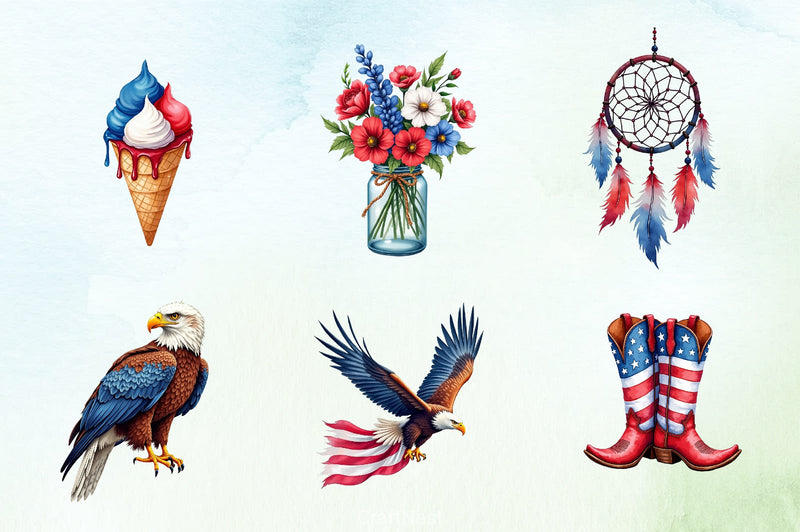 4th of July Clipart Bundle 13 - CraftNest - Digital Crafting and Art