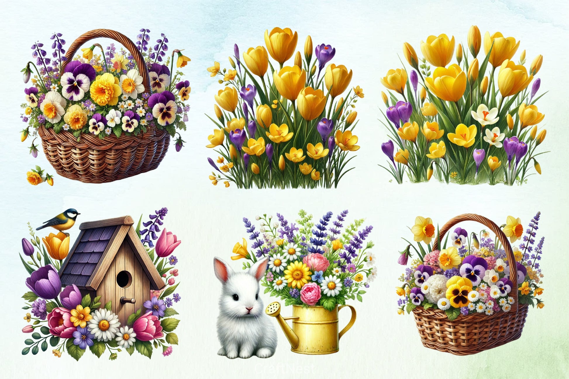 Spring Garden Clipart Bundle 3 - CraftNest - Digital Crafting and Art