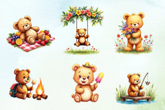 Summer Teddy Bear Clipart Bundle 2 - CraftNest - Digital Crafting and Art