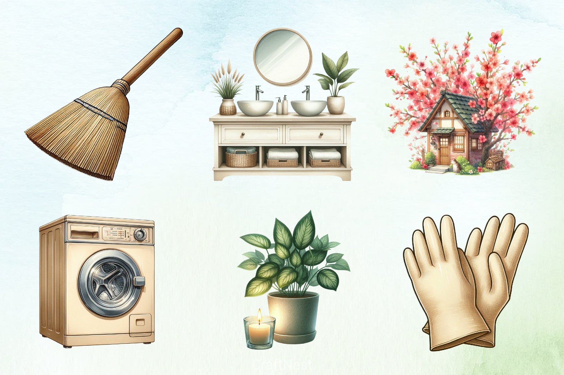Housekeeping Spring Clipart Bundle 1 - CraftNest - Digital Crafting and Art