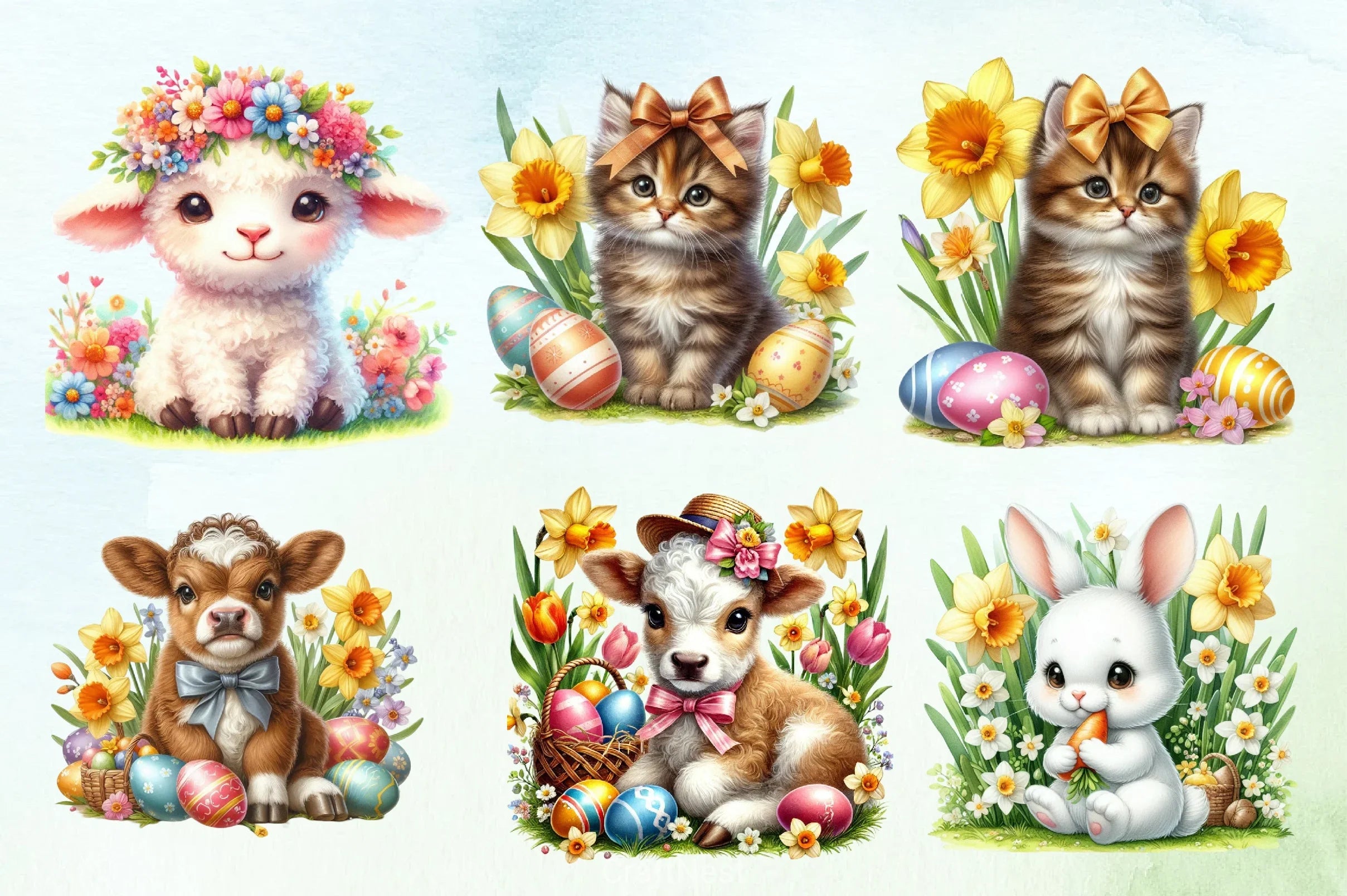 Easter Bunny Clipart Bundle 40 - CraftNest - Digital Crafting and Art