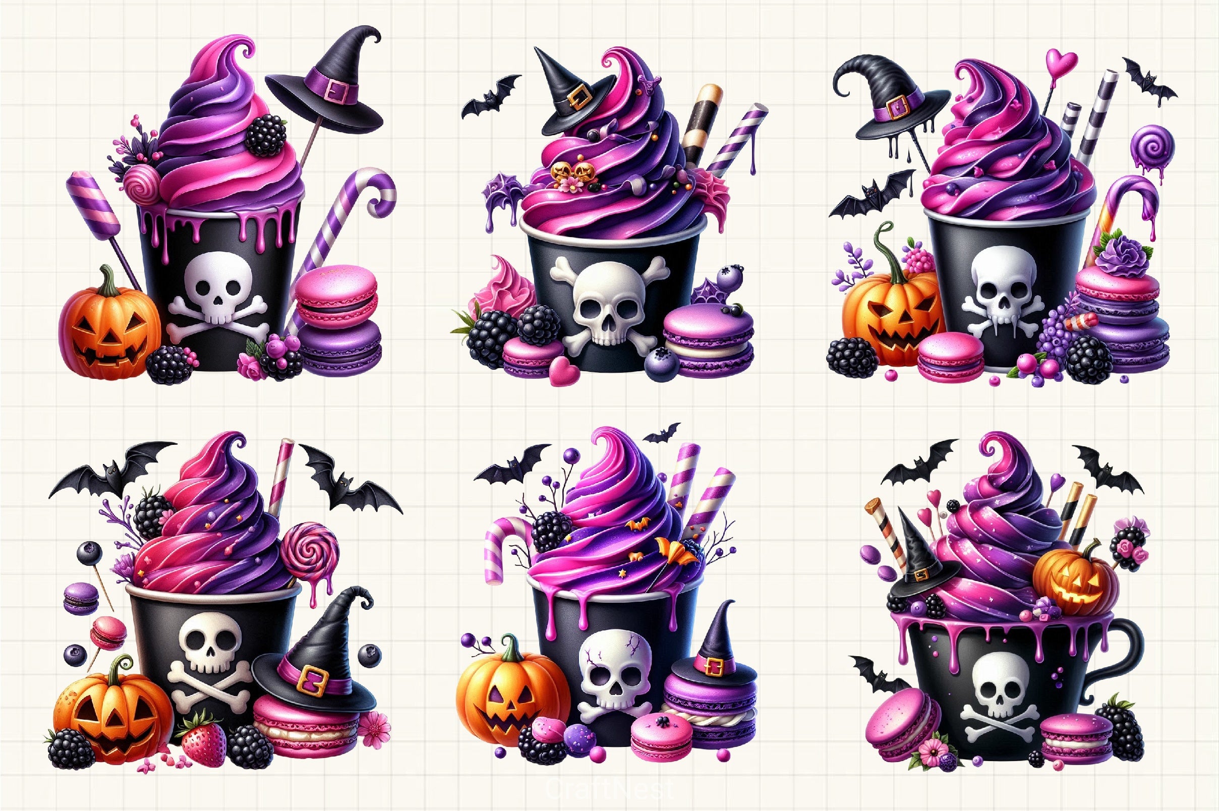 Halloween Coffee Cup Clipart Bundle 10 - CraftNest - Digital Crafting and Art