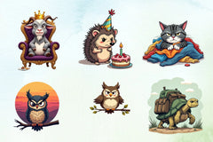 Grumpy Animals Clipart Bundle  5 - CraftNest - Digital Crafting and Art