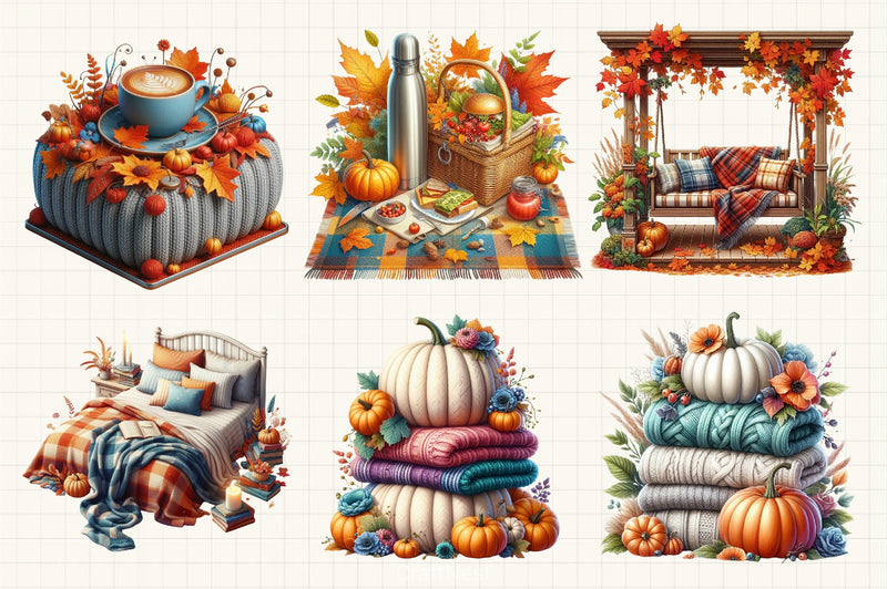 Cozy Fall Clipart Bundle - CraftNest - Digital Crafting and Art