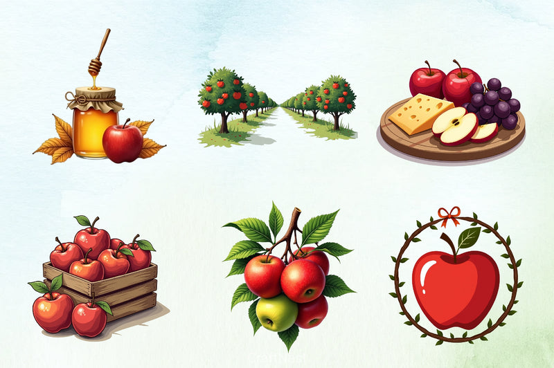 Apples Clipart Bundle - CraftNest - Digital Crafting and Art
