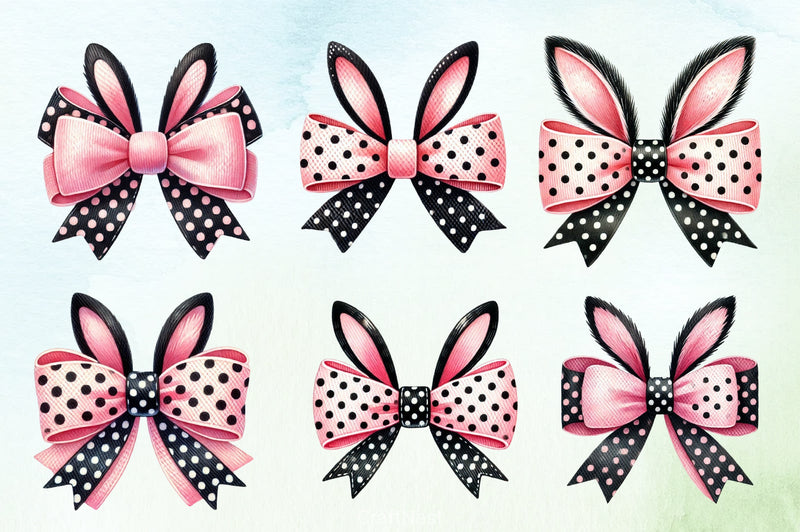 Easter Bunny Bow Clipart Bundle 3 - CraftNest - Digital Crafting and Art