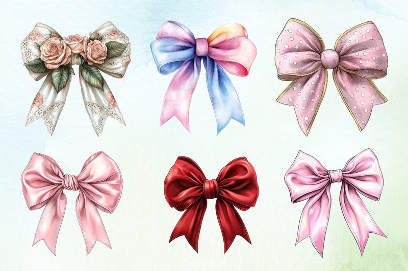 Coquette Bow Clipart Bundle 3 - CraftNest - Digital Crafting and Art