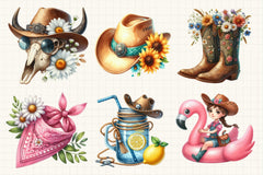 Summer Cowgirl Clipart Bundle - CraftNest - Digital Crafting and Art