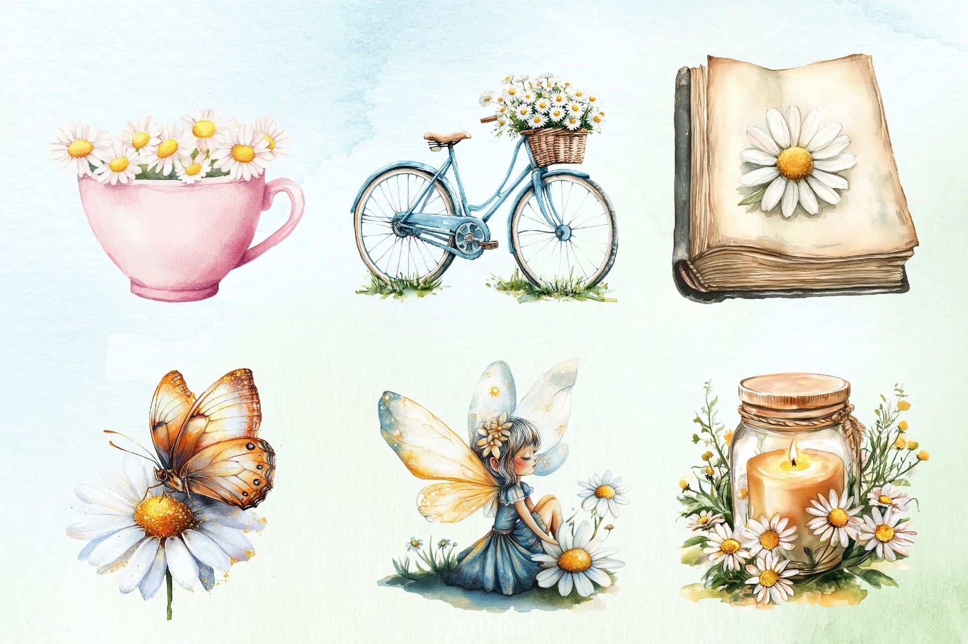 Mothers Day Daisies Clipart Bundle - CraftNest - Digital Crafting and Art