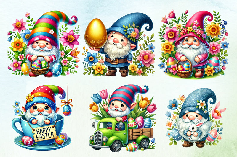 Easter Gnomes Clipart Bundle 1 - CraftNest - Digital Crafting and Art
