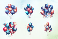American 4th of July Balloons Clipart Bundle - CraftNest - Digital Crafting and Art