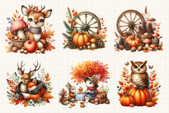 Fall Woodland Clipart Bundle - CraftNest - Digital Crafting and Art