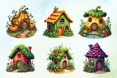 Fantasy Garden Houses Clipart Bundle - CraftNest - Digital Crafting and Art