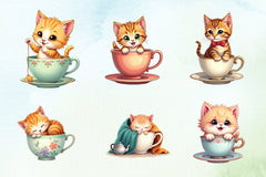 Kitten Teacup Clipart Bundle - CraftNest - Digital Crafting and Art