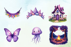 Purple Summer Clipart Bundle 7 - CraftNest - Digital Crafting and Art